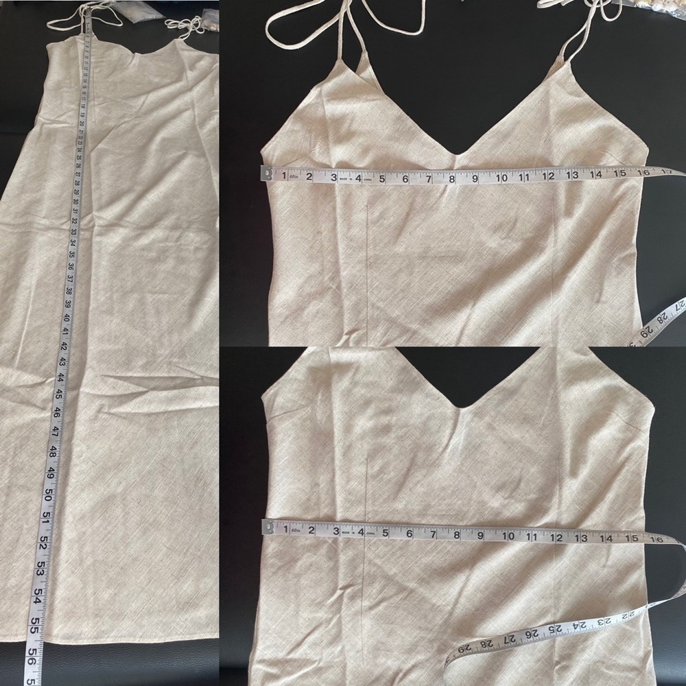 DANNIJO Linen Tie Strap Dress L - Picture 7 of 7